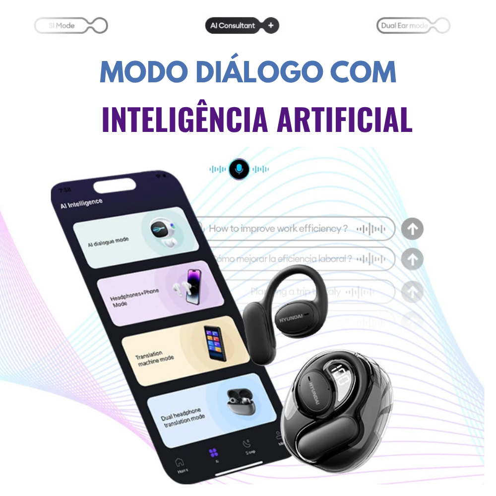 Fone Tradutor Inteligente Hyundai OpenAir5 AI Tempo Real