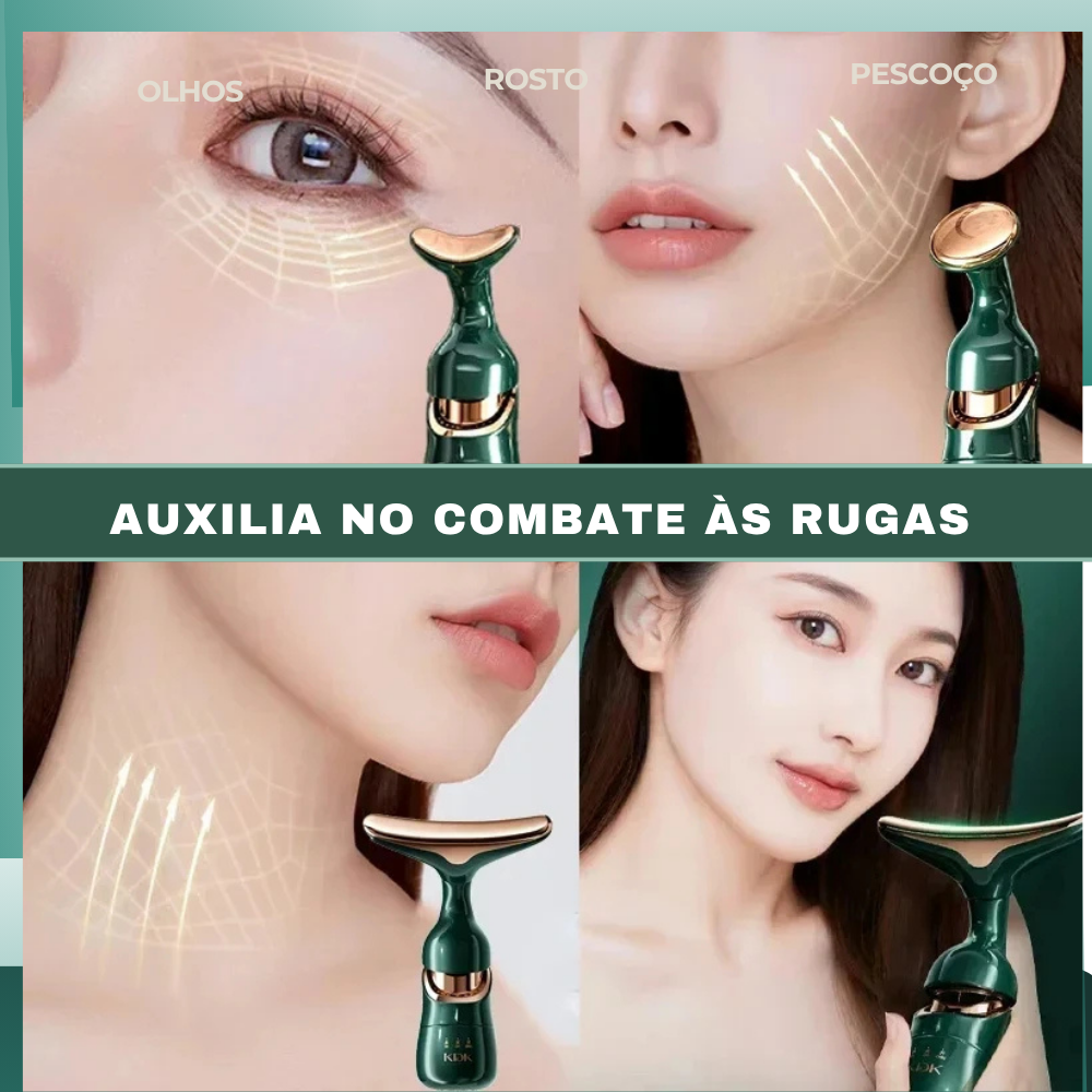 Massageador 3 em 1 para Rosto e Pescoço Lifting Facial
