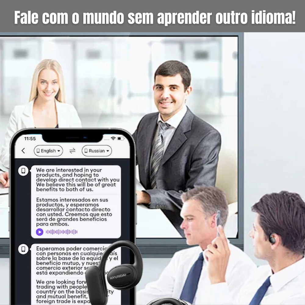 Fone Tradutor Inteligente Hyundai OpenAir5 AI Tempo Real