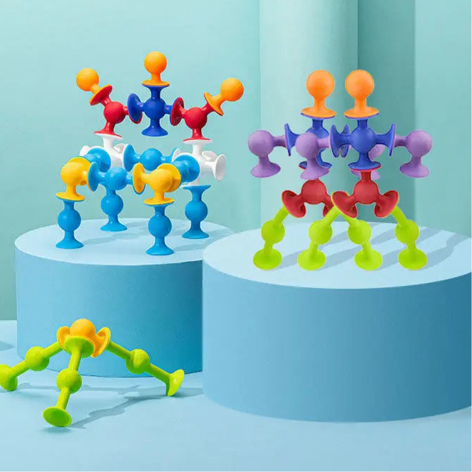 Brinquedo de Montar com Ventosas 19 Peças em Silicone