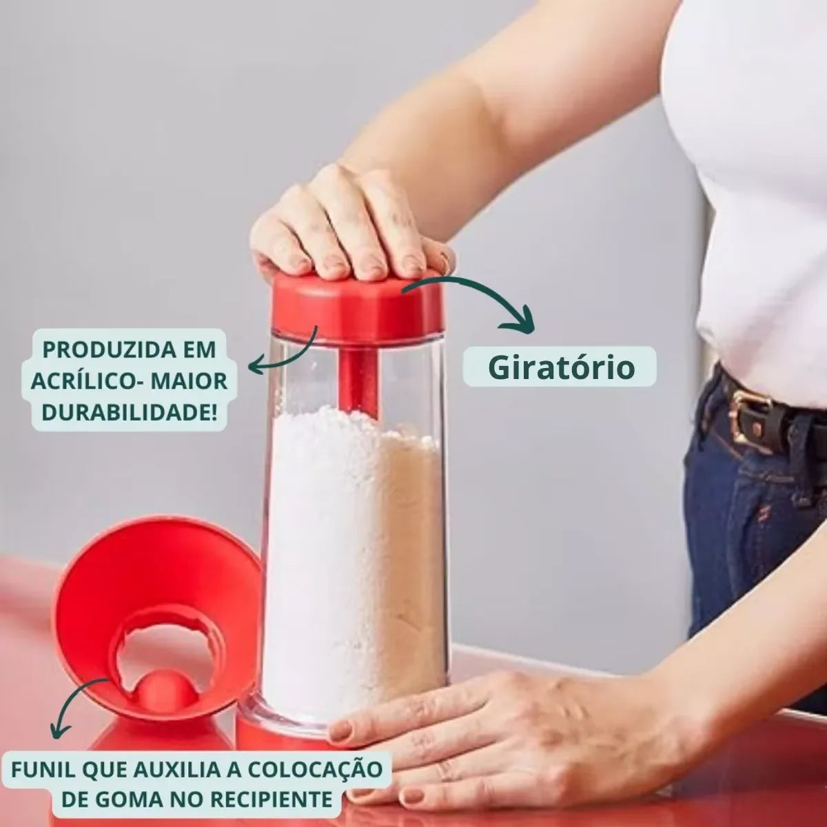 Tapioqueira Polvilhador De Farinha Peneira Armazena Tapioca