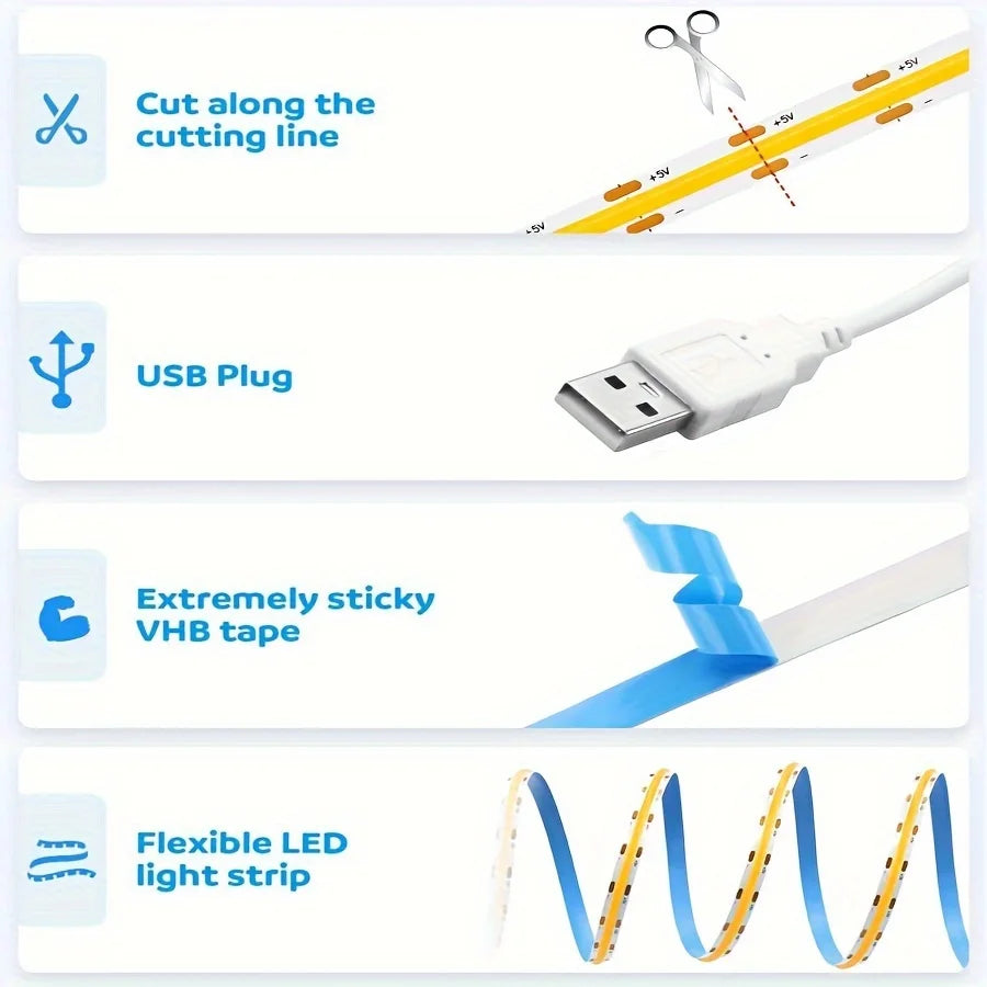 Fita LED com Sensor Touch – Regulável, USB