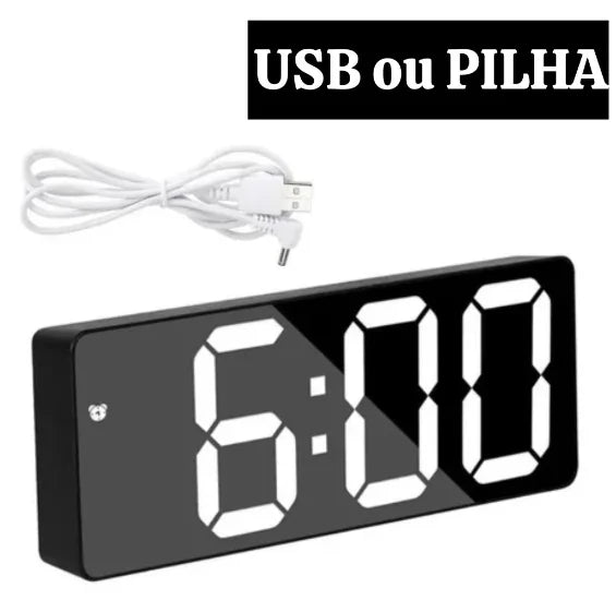 Relógio de Mesa Despertador Digital LED de Mesa Temperatura