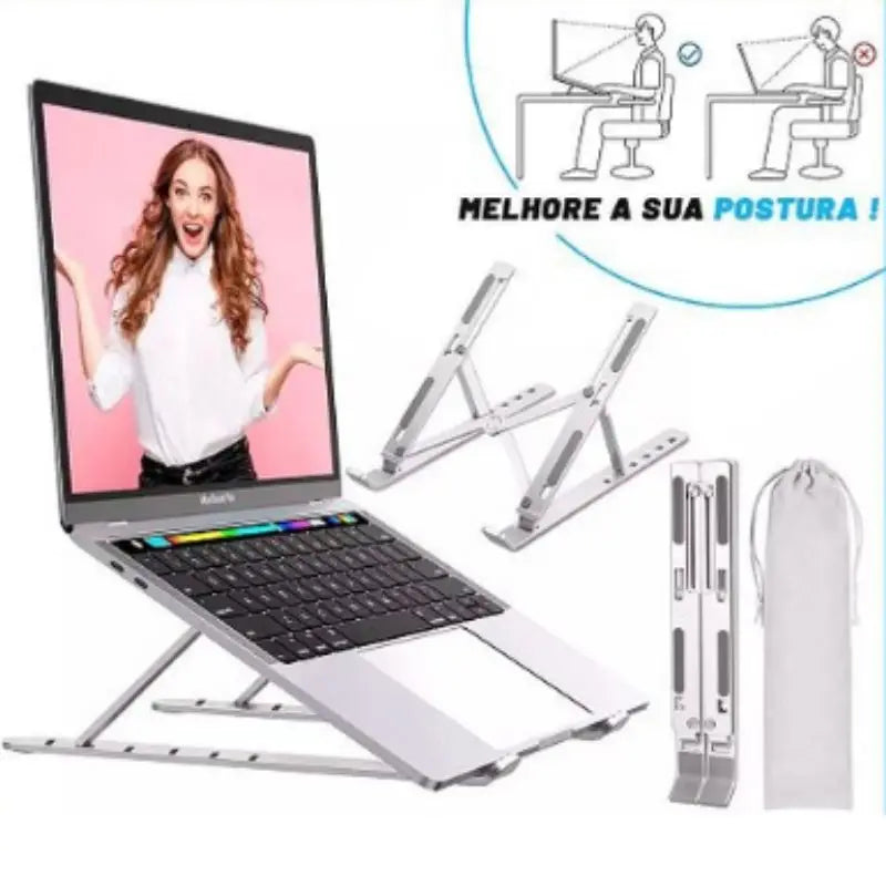 Suporte De Alumínio Ajustável Para Notebook