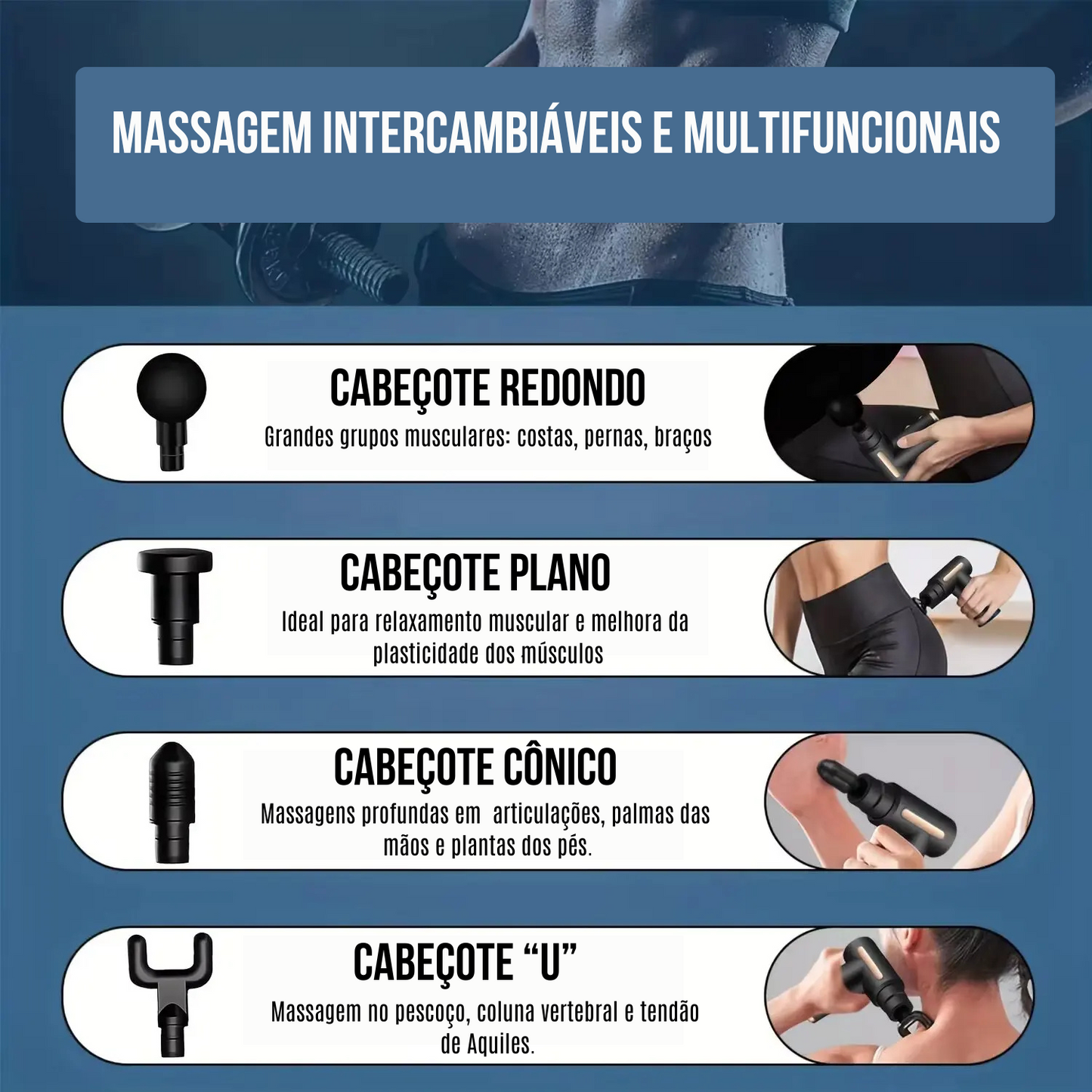 Massageador Muscular Pistola Portátil