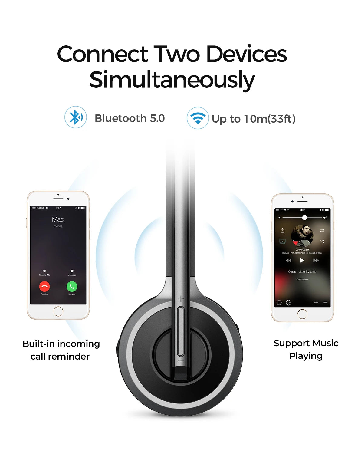 Fone de Ouvido Bluetooth Headset - Conforto, Qualidade e Alta Performance