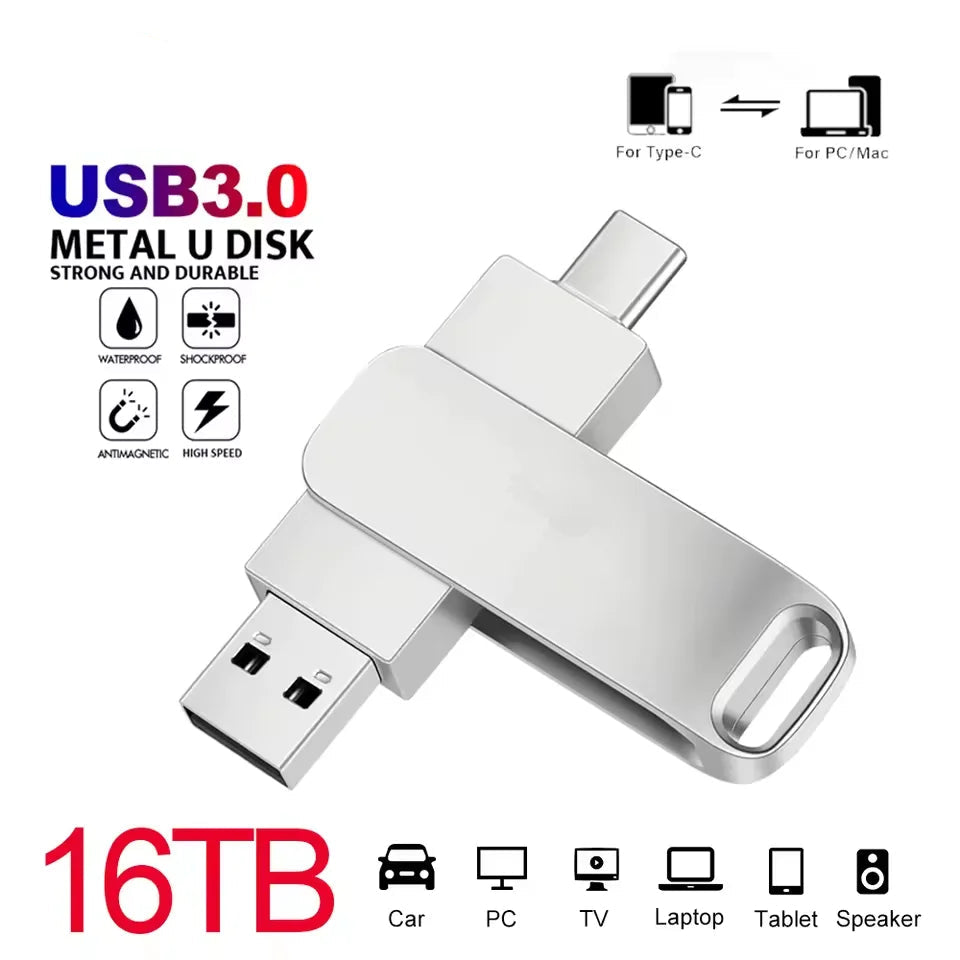 Pen Drive USB 3.2 – Alta Velocidade, Tipo-C, à Prova d’Água