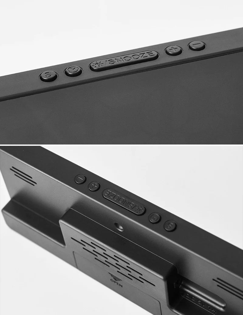 Relógio de Mesa Despertador Digital Portátil de Mesa Temperatura Grande Display