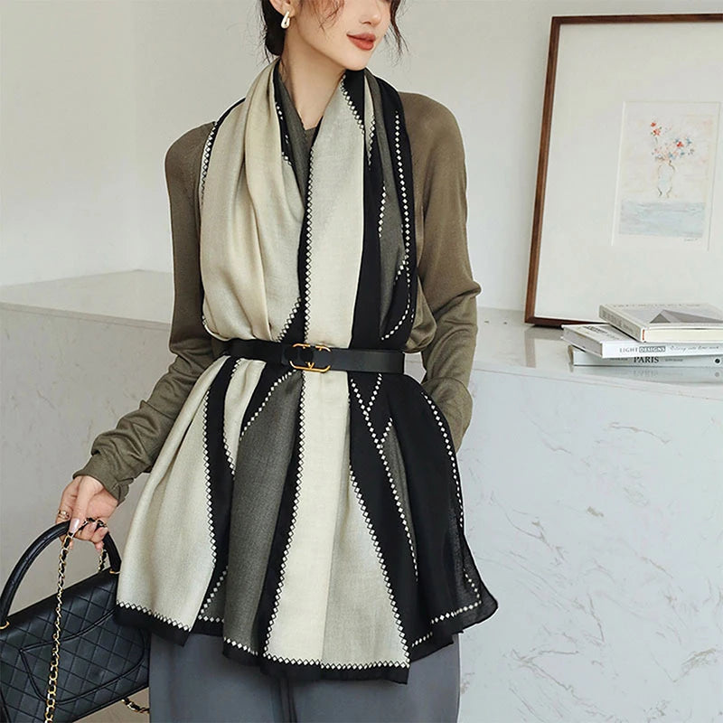 Lenço Longo de Algodão e Viscose