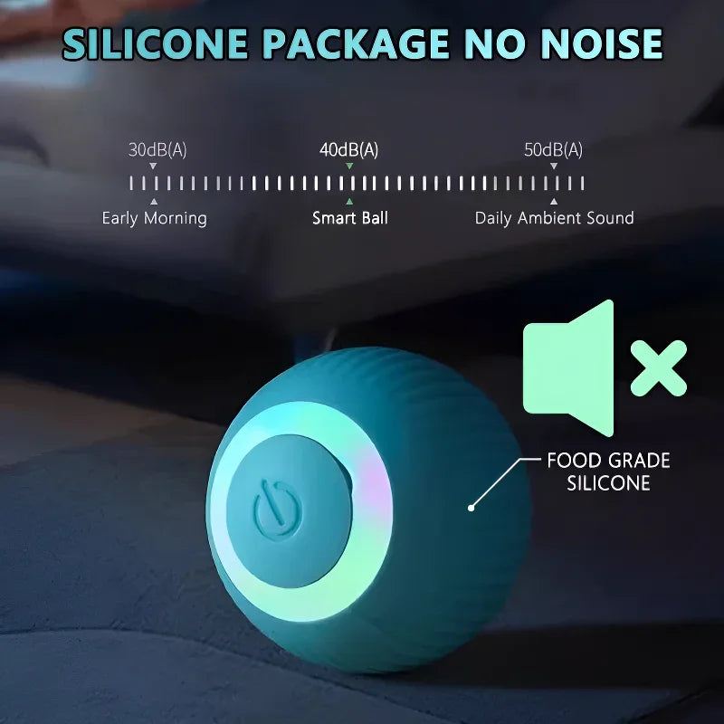 Bola Interativa Inteligente para Gatos – Brinquedo Eletrônico com Rolamento Automático e Efeitos Mágicos