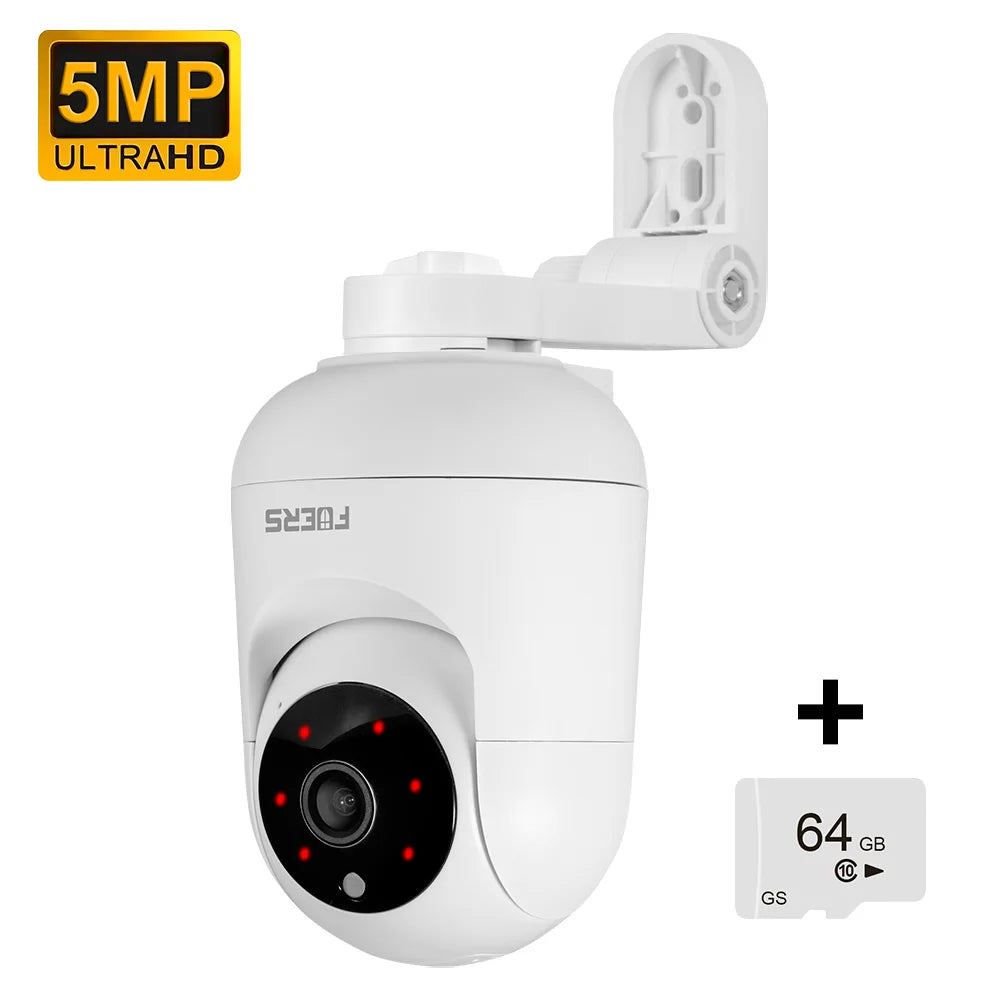 Camera WiFi Inteligente com Suporte Ajustável 4K 8MP – Rastreamento AI e Armazenamento de Até 128GB