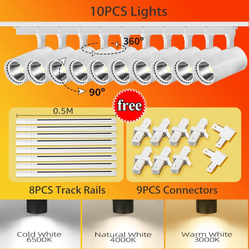 Luminária de Trilho LED – Conjunto Completo