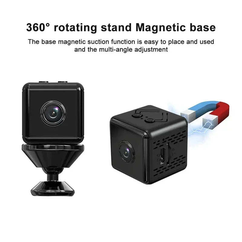 Mini Câmera Wi-Fi 4K/1080P HD com Visão Noturna e Detecção de Movimento