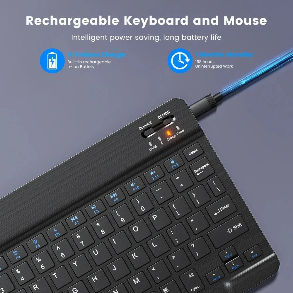 Teclado Silencioso Bluetooth Recarregável