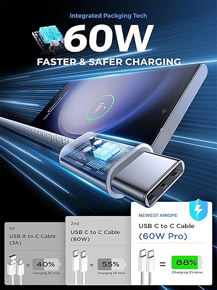 Cabo USB-C Type C - Carregamento Rápido