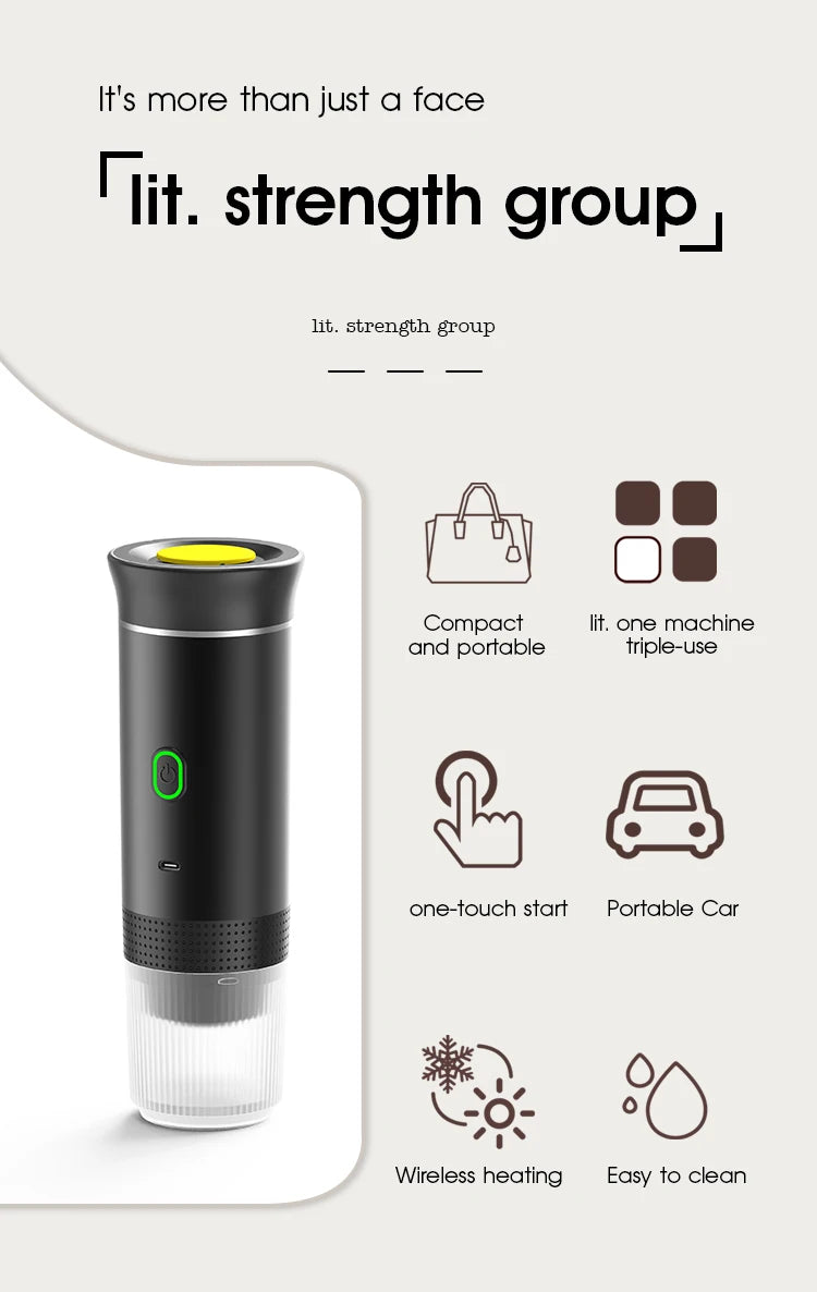 Cafeteira Portátil USB café moído ou cápsulas