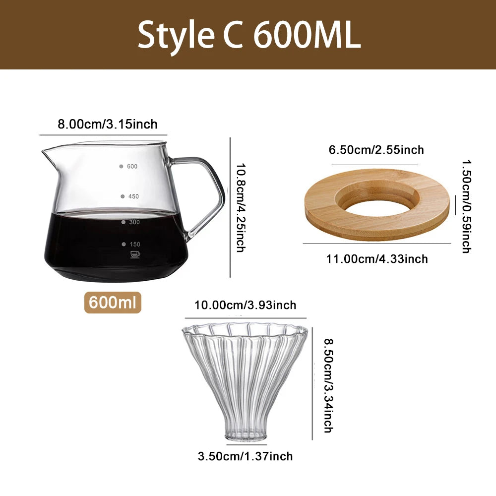 Conjunto de Jarra Borosilicato e Filtro de Café Reutilizável