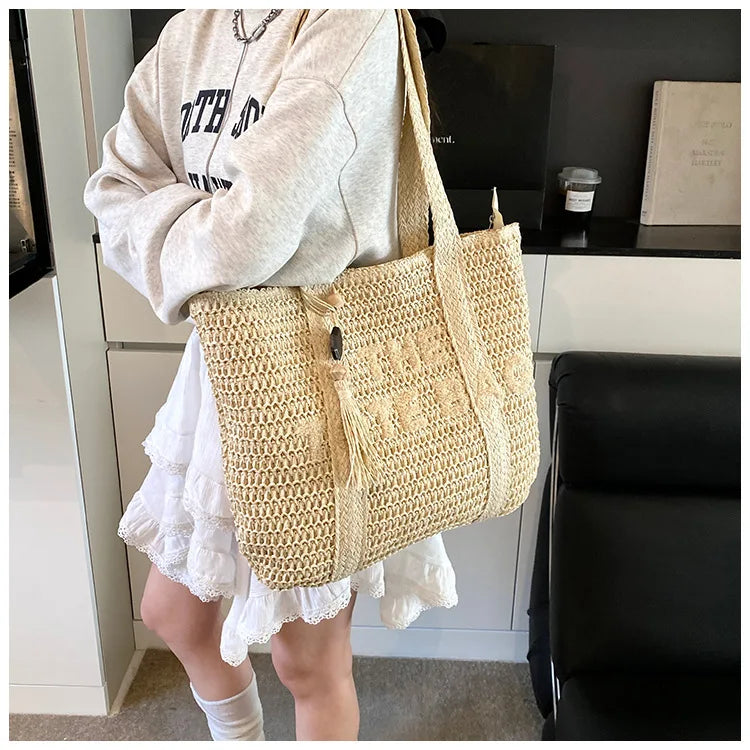 Bolsa de Palha Estilo Francês