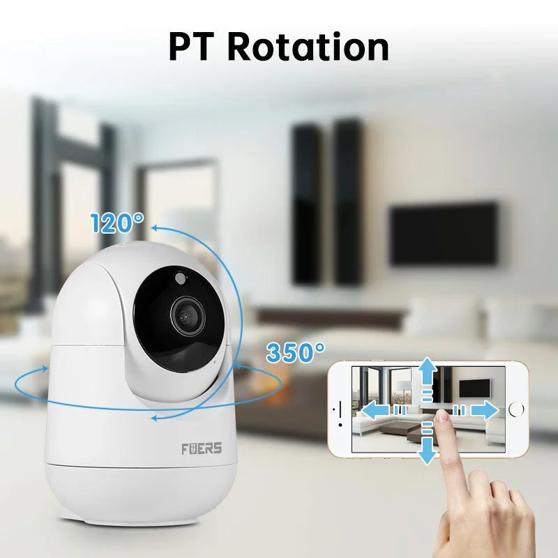 Camera WiFi Inteligente com Suporte Ajustável 4K 8MP – Rastreamento AI e Armazenamento de Até 128GB