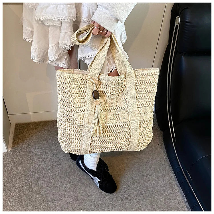 Bolsa de Palha Estilo Francês