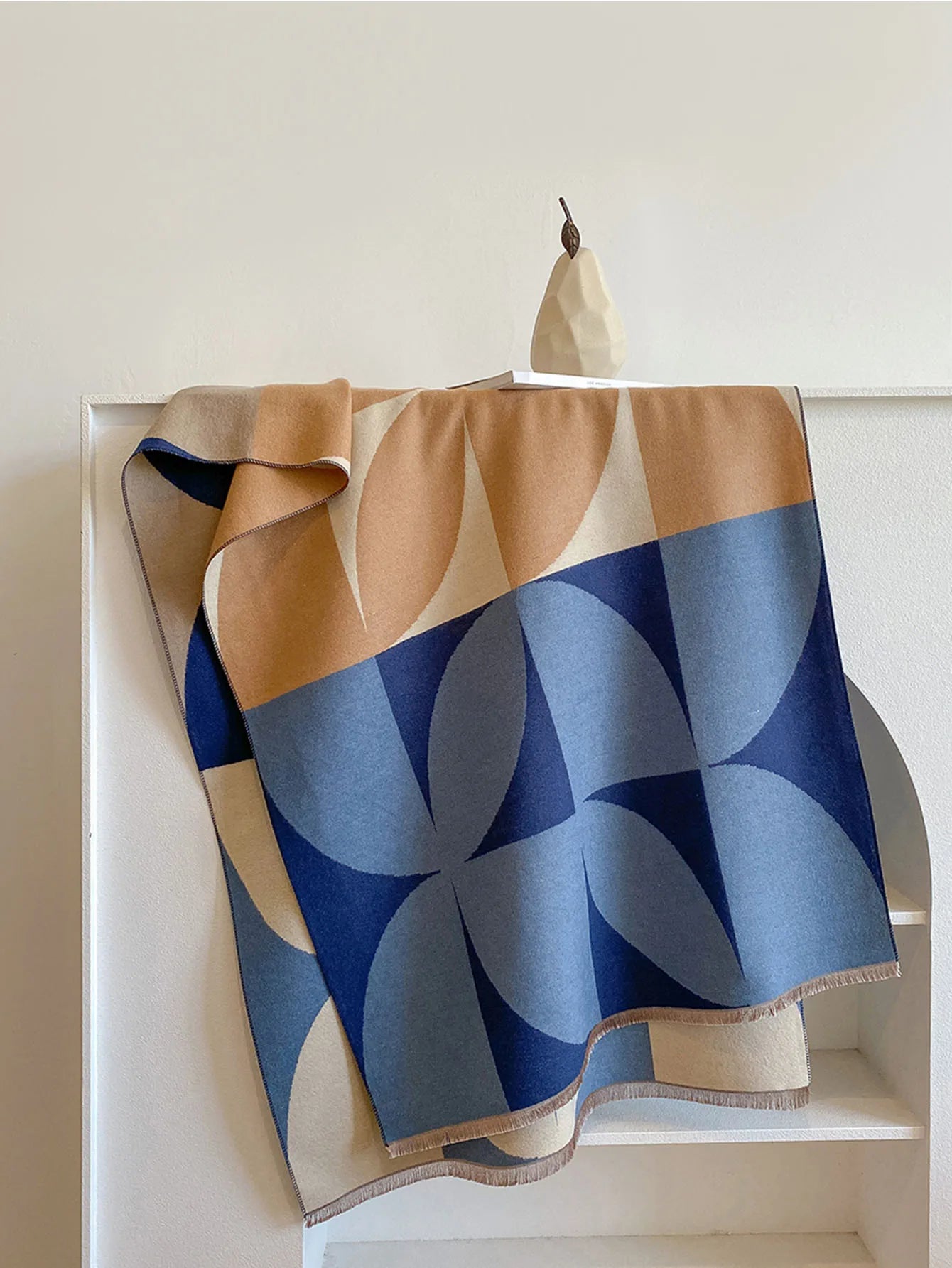 Cachecol Feminino Luxo – Dupla Face com Estampa Geométrica | Toque de Cashmere