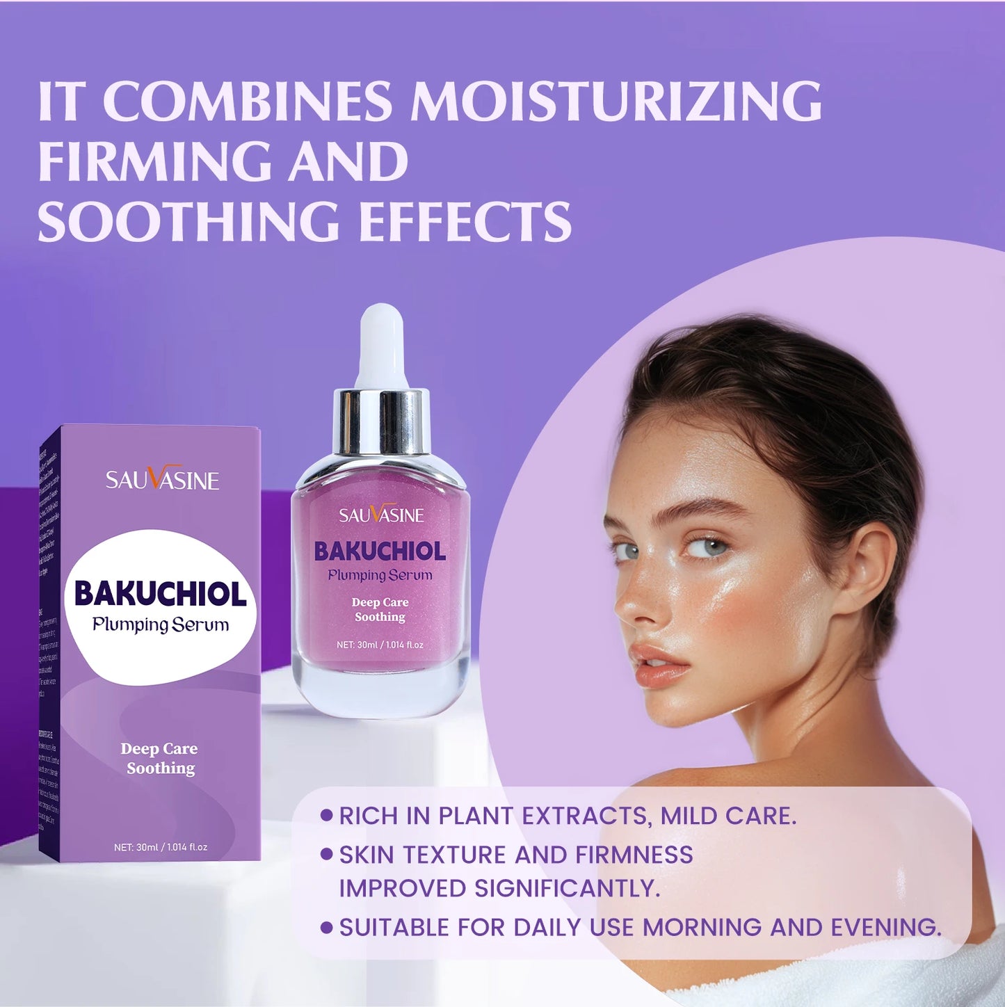 Sérum Bakuchiol Plumping 30ml – Hidratação Profunda & Firmeza