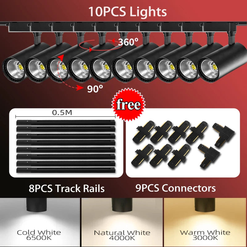 Luminária de Trilho LED – Conjunto Completo