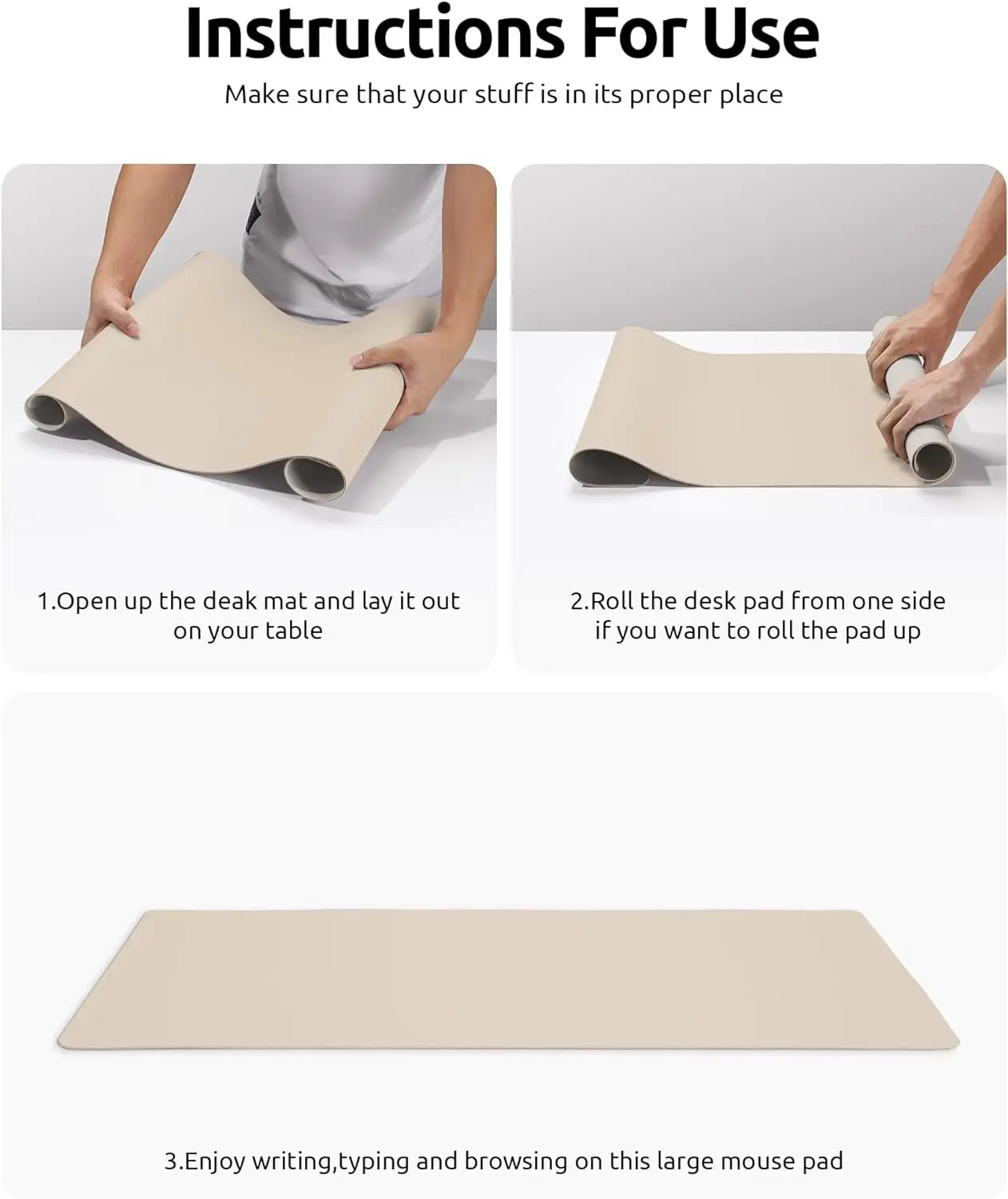 Grande Mouse Pad Protetor de Mesa Couro PU