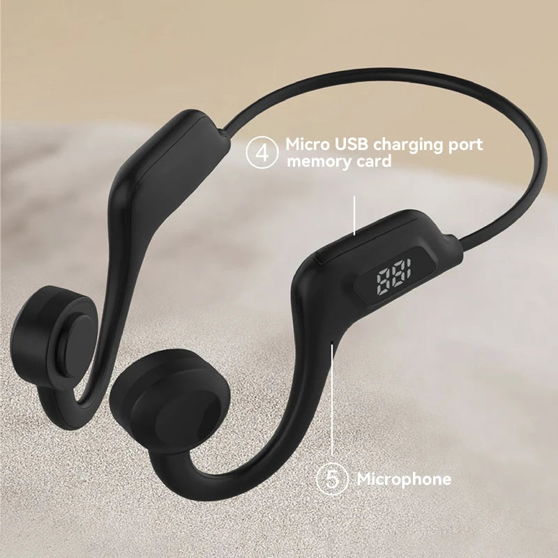 Fone de Ouvido Condução Óssea À Prova d’Água Microfone