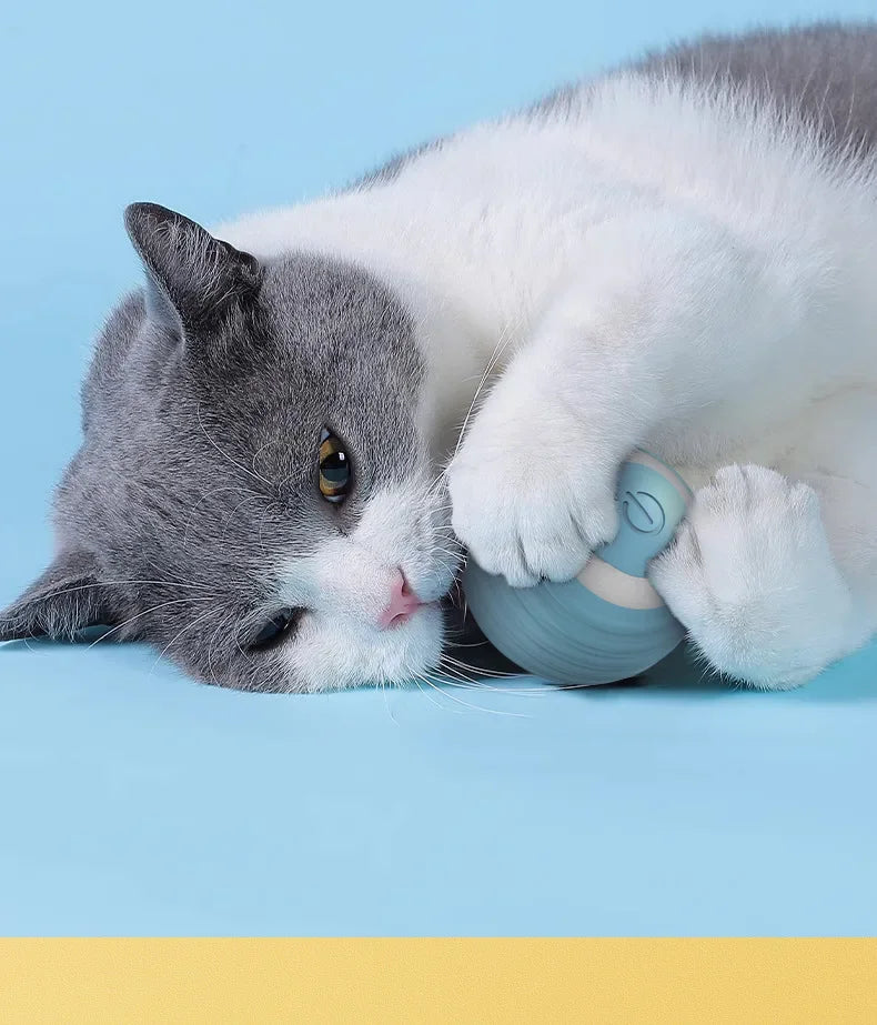 Bola Interativa Inteligente para Gatos – Brinquedo Eletrônico com Rolamento Automático e Efeitos Mágicos