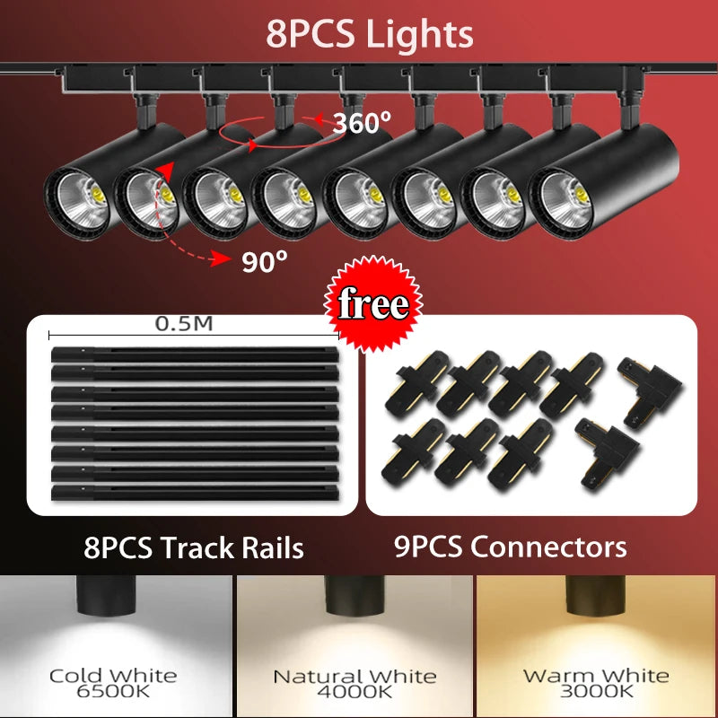 Luminária de Trilho LED – Conjunto Completo