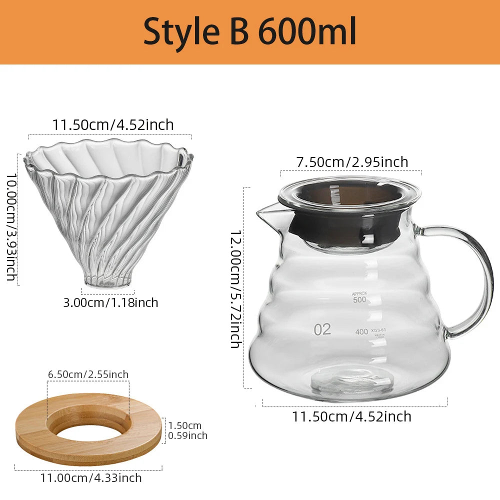 Conjunto de Jarra Borosilicato e Filtro de Café Reutilizável