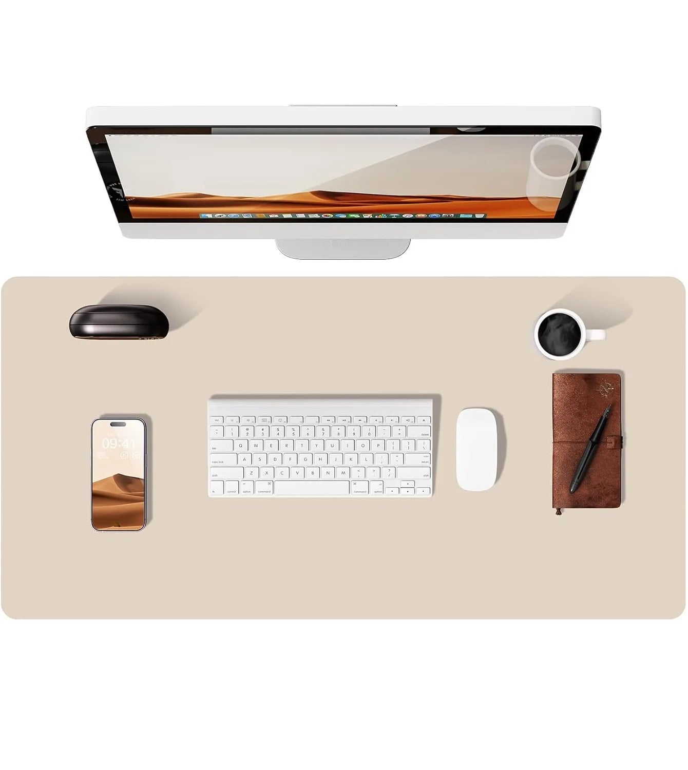 Grande Mouse Pad Protetor de Mesa Couro PU