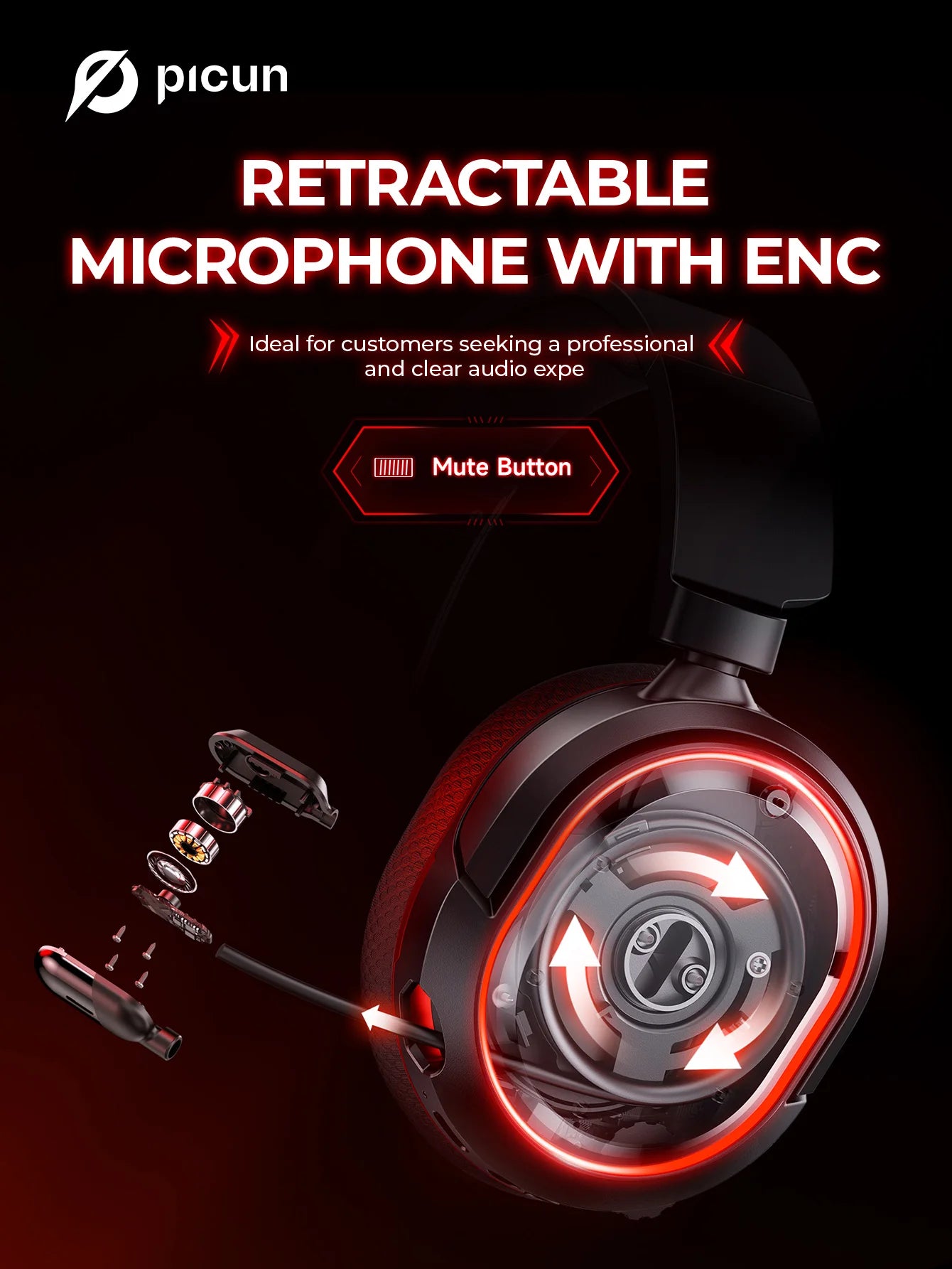 Fone de Ouvido Gamer Sem Fio - 7.1 Surround, Bluetooth 5.3 e Alta Duração de Bateria