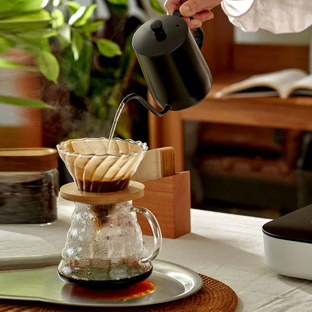 Conjunto de Jarra Borosilicato e Filtro de Café Reutilizável