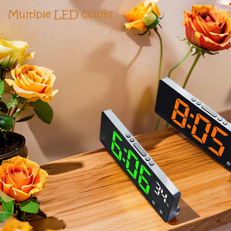 Relógio de Mesa Despertador Digital Portátil de Mesa Temperatura Grande Display