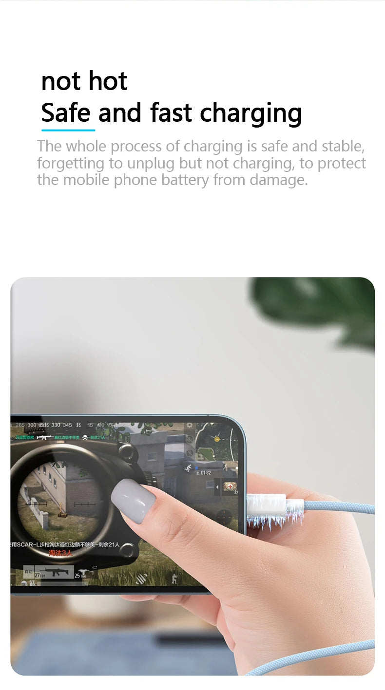 Cabo de Carregamento Rápido USB C
