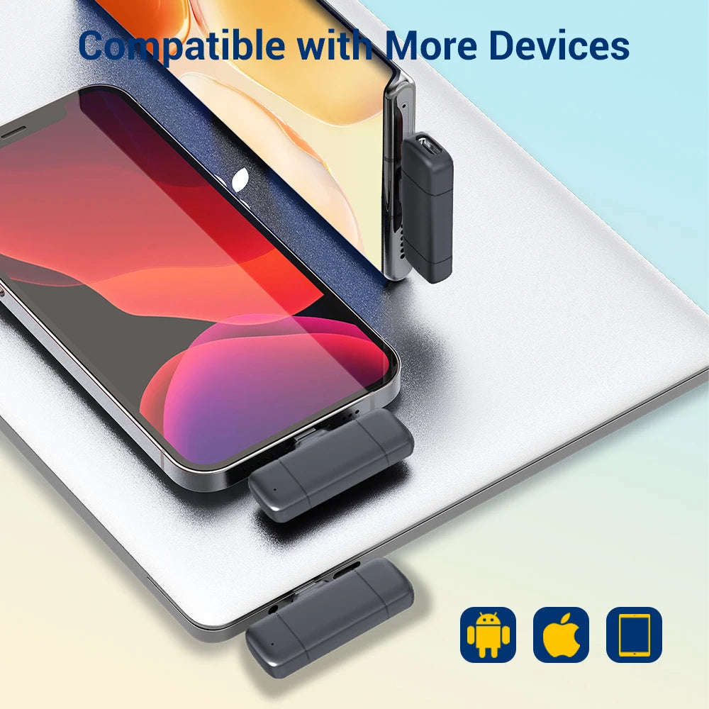 Microfone de Lapela Estéreo Sem Fio – Com Estojo de Carregamento e Cancelamento de Ruído