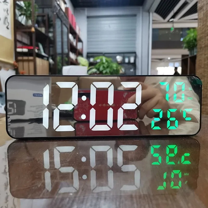 Relógio Digital Grande Temperatura e Umidade Parede Mesa