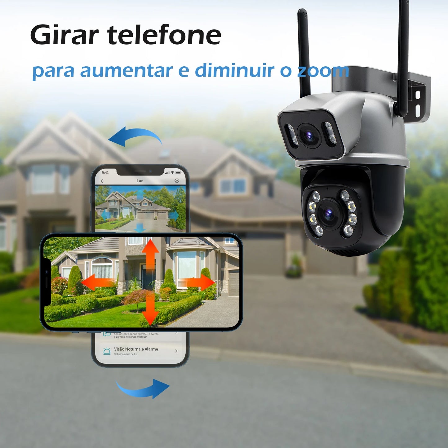 Câmera de Segurança Wi-Fi 4K Ultra HD à Prova d’Água