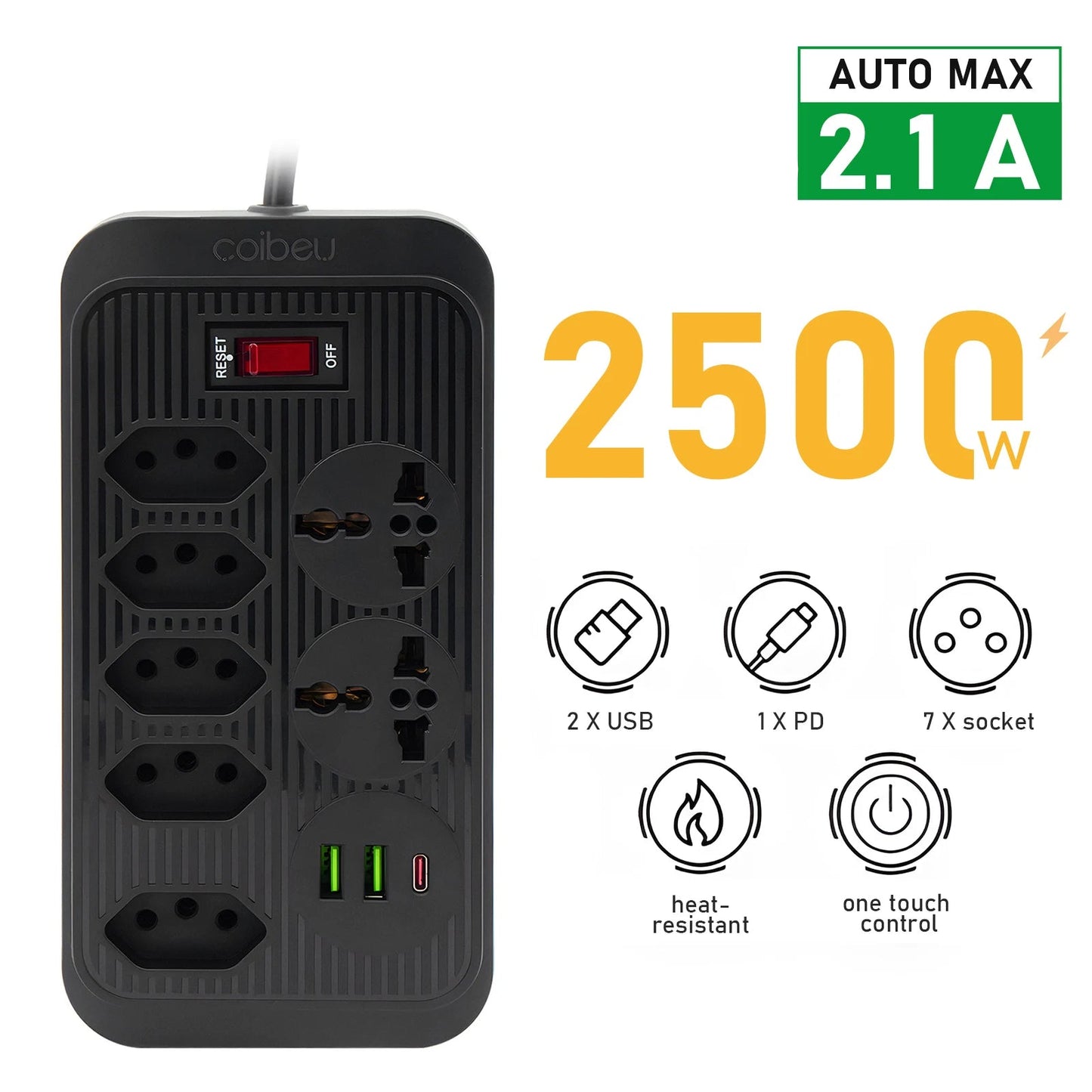 Régua Extensão de Tomadas e Porta USB