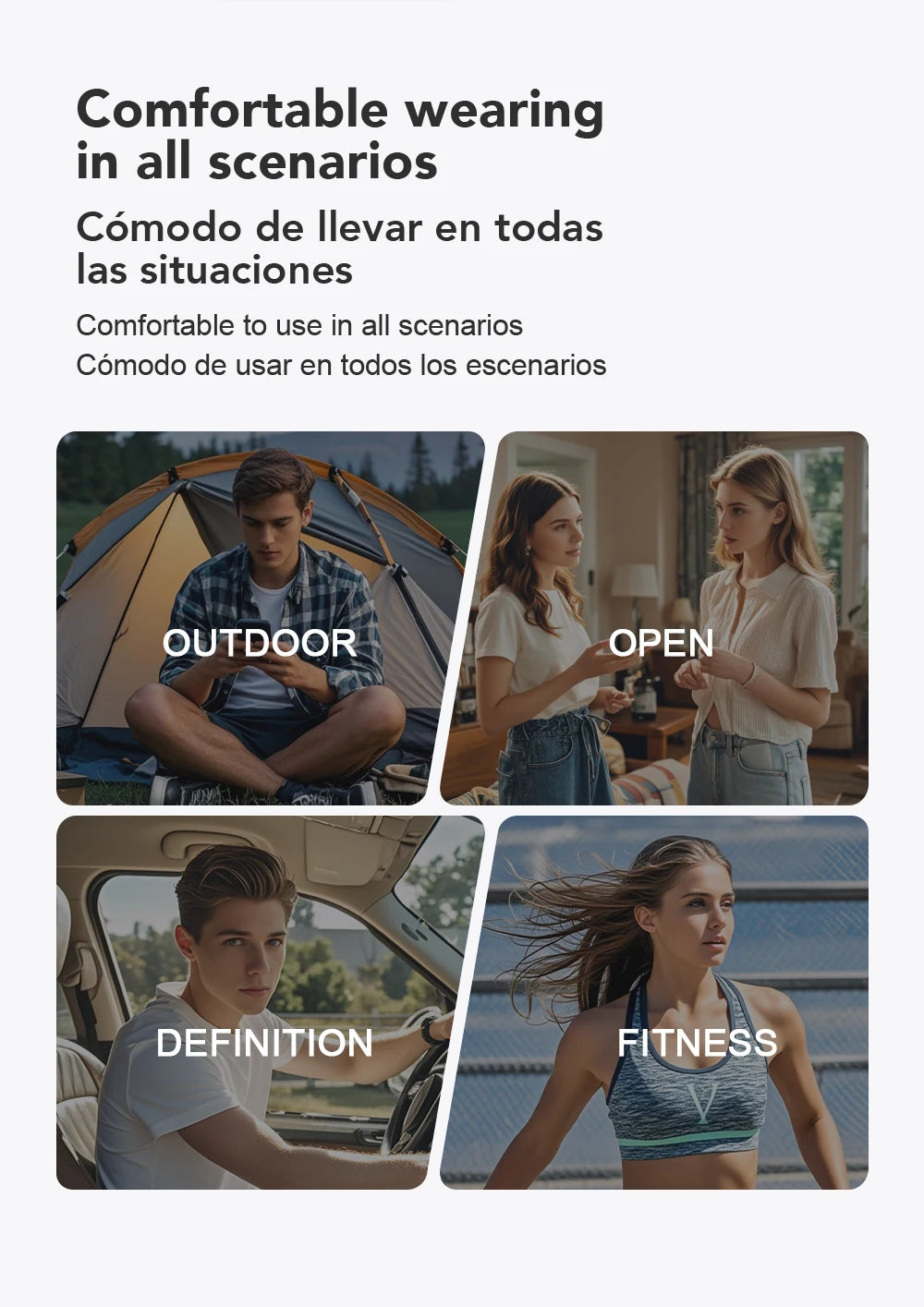 Fones de ouvido AI tradutor sem fio Bluetooth 5.4 135 Idiomas