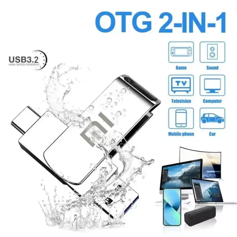 Pen Drive USB 3.2 – Alta Velocidade, Tipo-C, à Prova d’Água