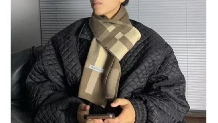 Cachecol Masculino de Inverno – Estilo Patchwork