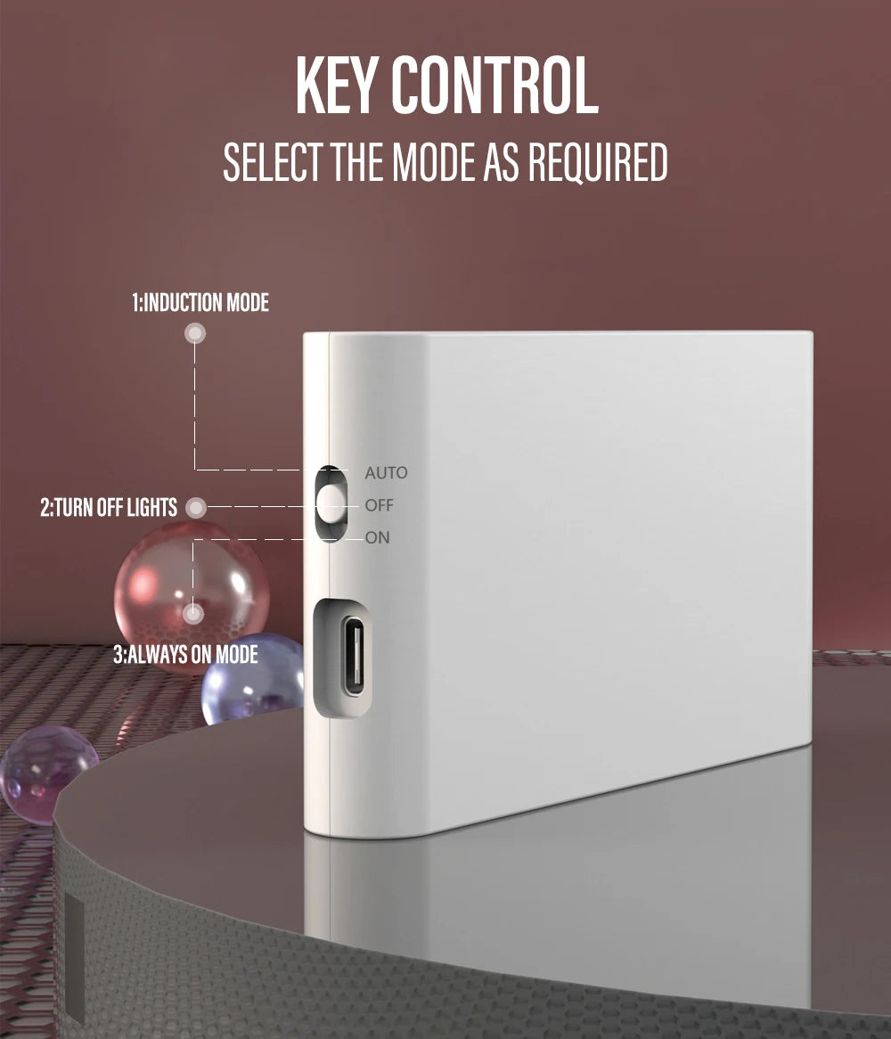 Luz Noturna LED por Indução – Sem Fio, Recarregável via USB