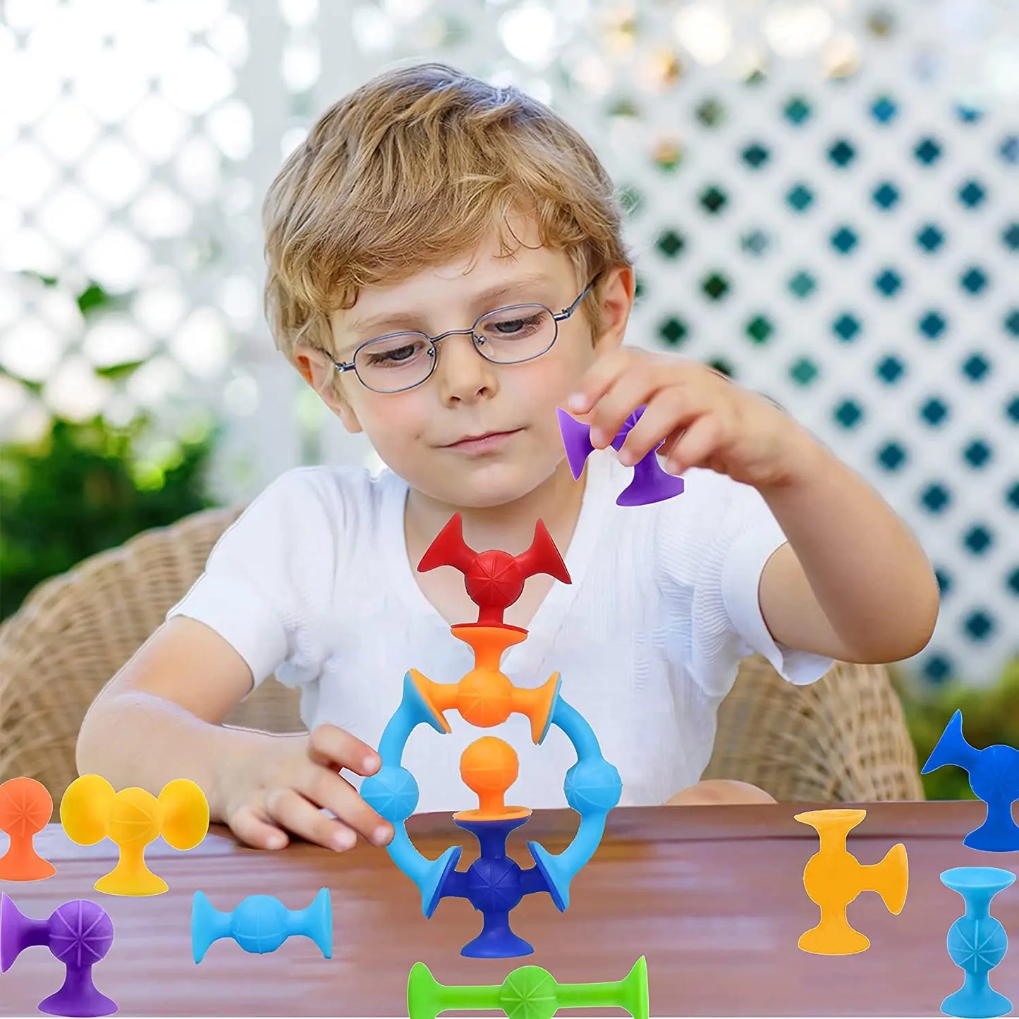 Brinquedo de Montar com Ventosas 19 Peças em Silicone