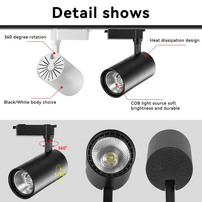 Luminária de Trilho LED – Conjunto Completo