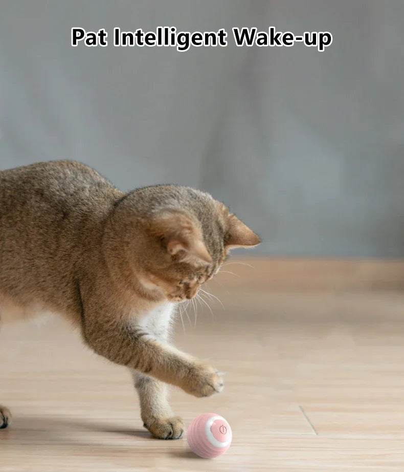 Bola Interativa Inteligente para Gatos – Brinquedo Eletrônico com Rolamento Automático e Efeitos Mágicos