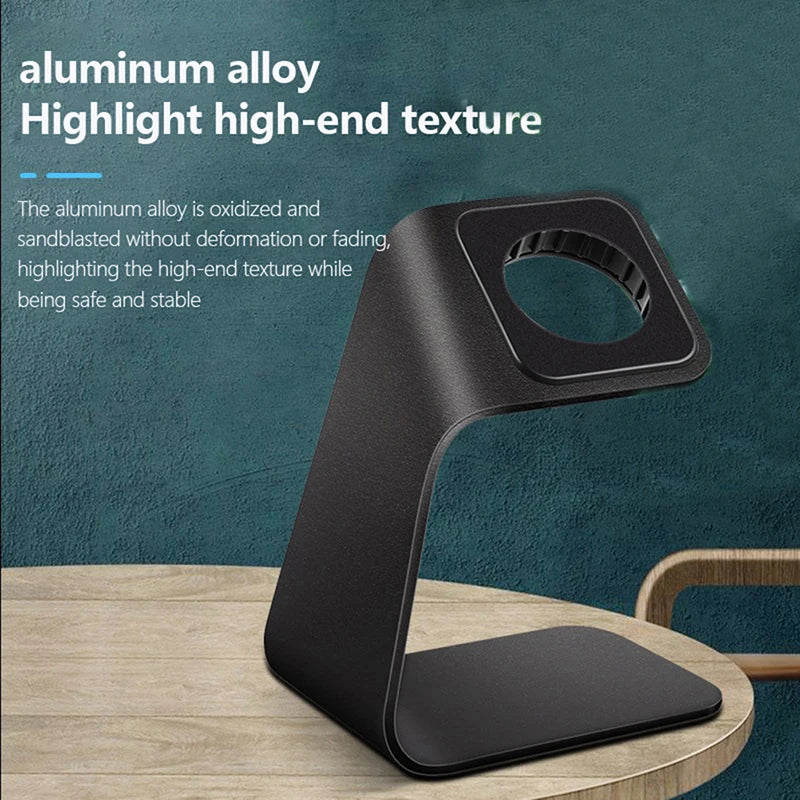 Suporte de Carregamento para Smartwatch em Liga de Alumínio – Base Dock Compatível com Carregador de Relógio