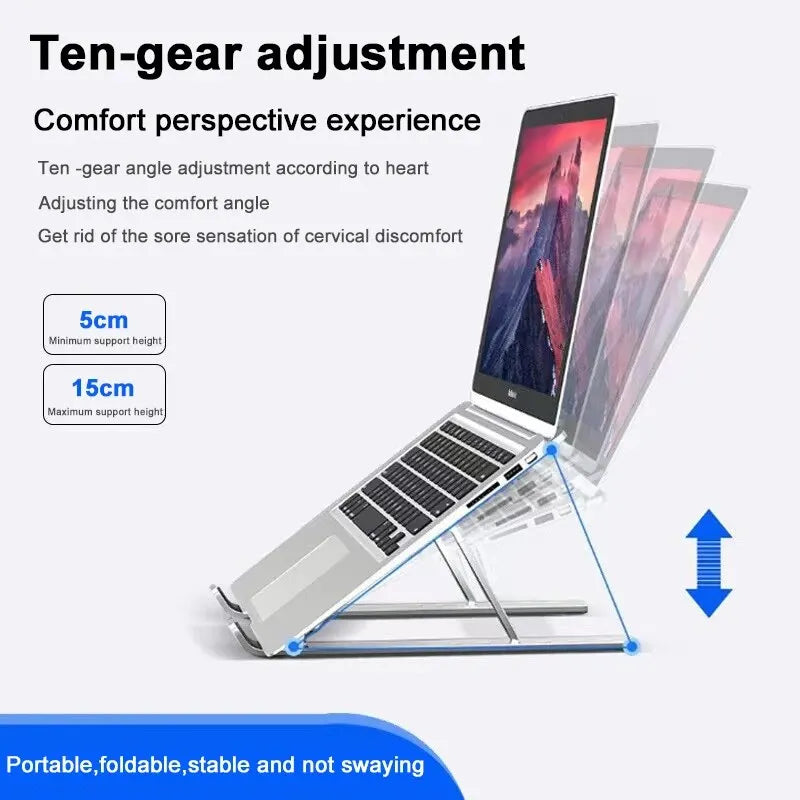 Suporte para Laptop Ajuste em 10 Níveis Dobrável